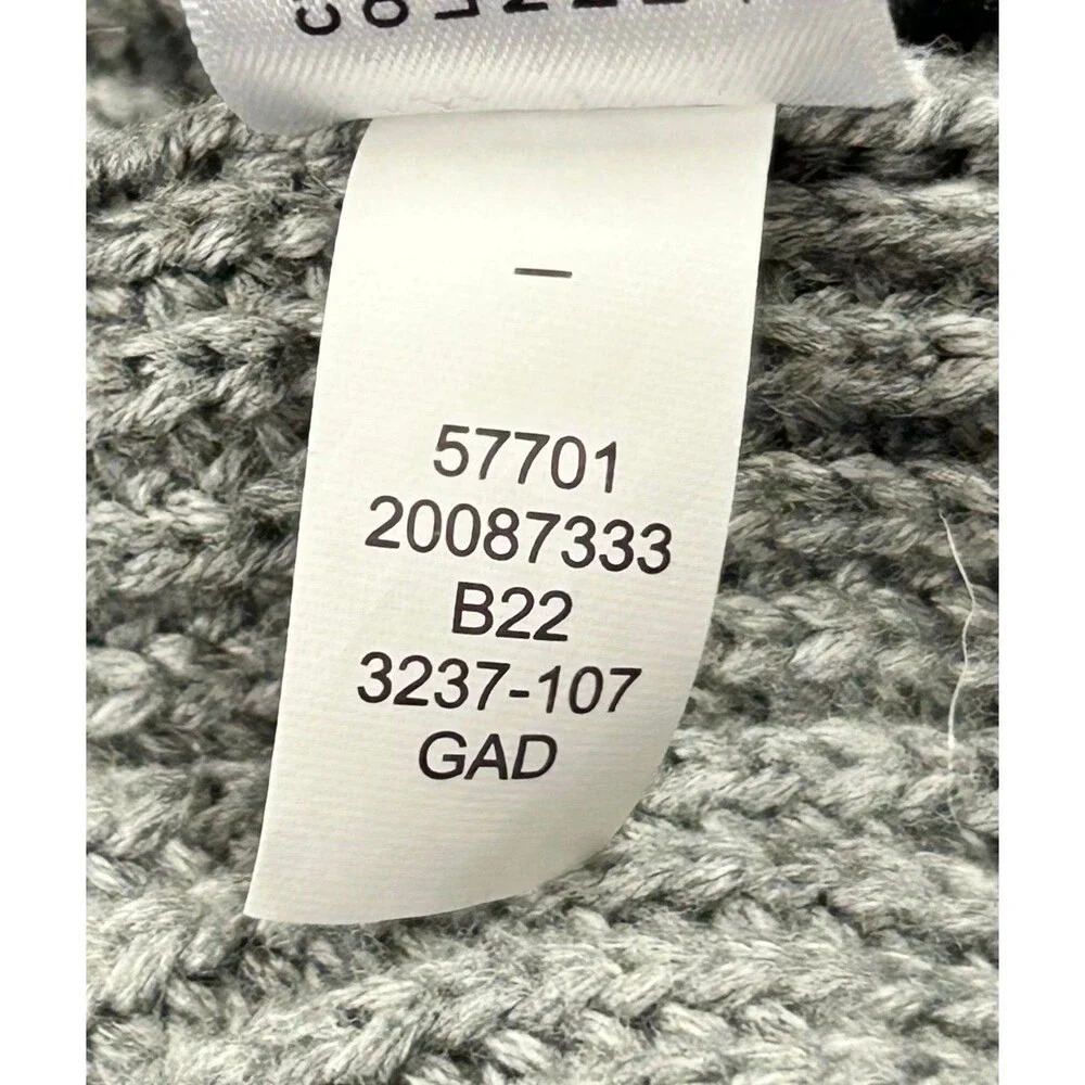 Duluth Burly Retirement Button Mock Sweater Men's Gray Pullover Heavy Waffle